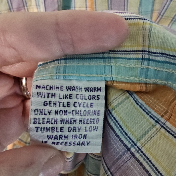 Alan Flusser Pastel Plaid Men's Shirt Men's Size XL - Picture 11 of 11